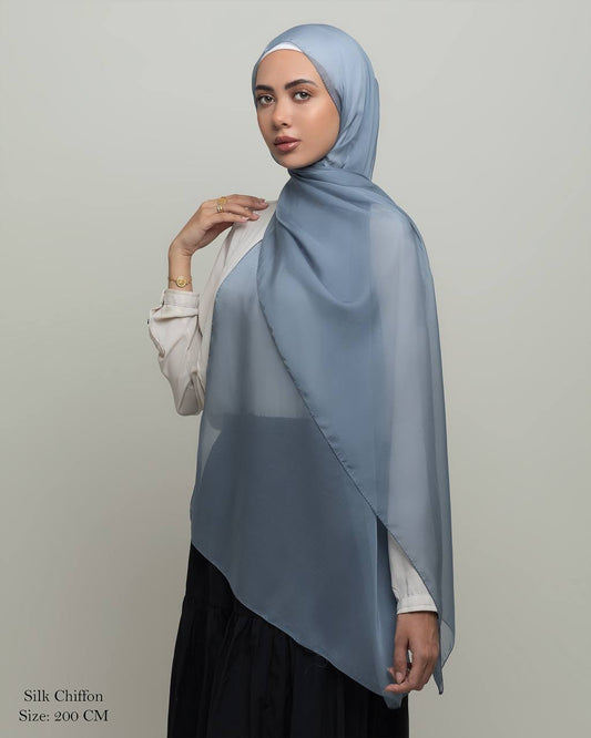 Schal chiffon - pastellblau